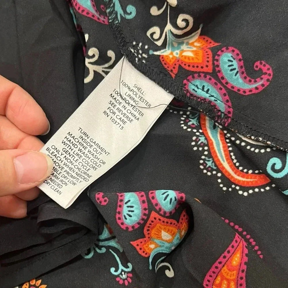 Nanette Lepore Black Paisley Print Shirt Dress 2 - Picture 7 of 7